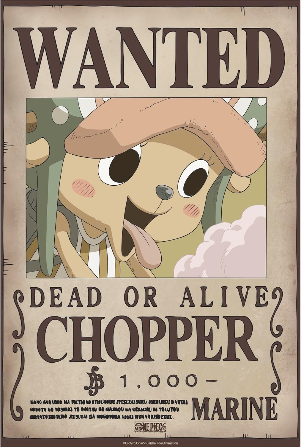 One Piece: Poster – Wanted Chopper (Wano, Chibi) – 52 × 38 cm