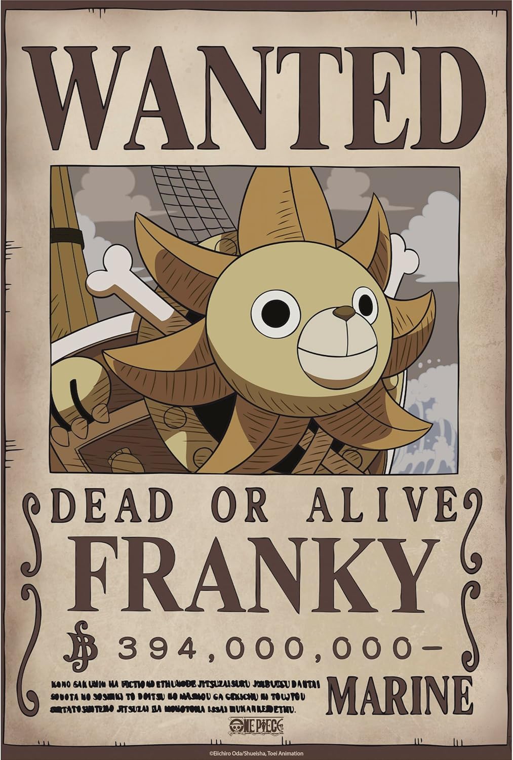 One Piece: Poster – Wanted Franky (Wano) – 52 × 38 cm