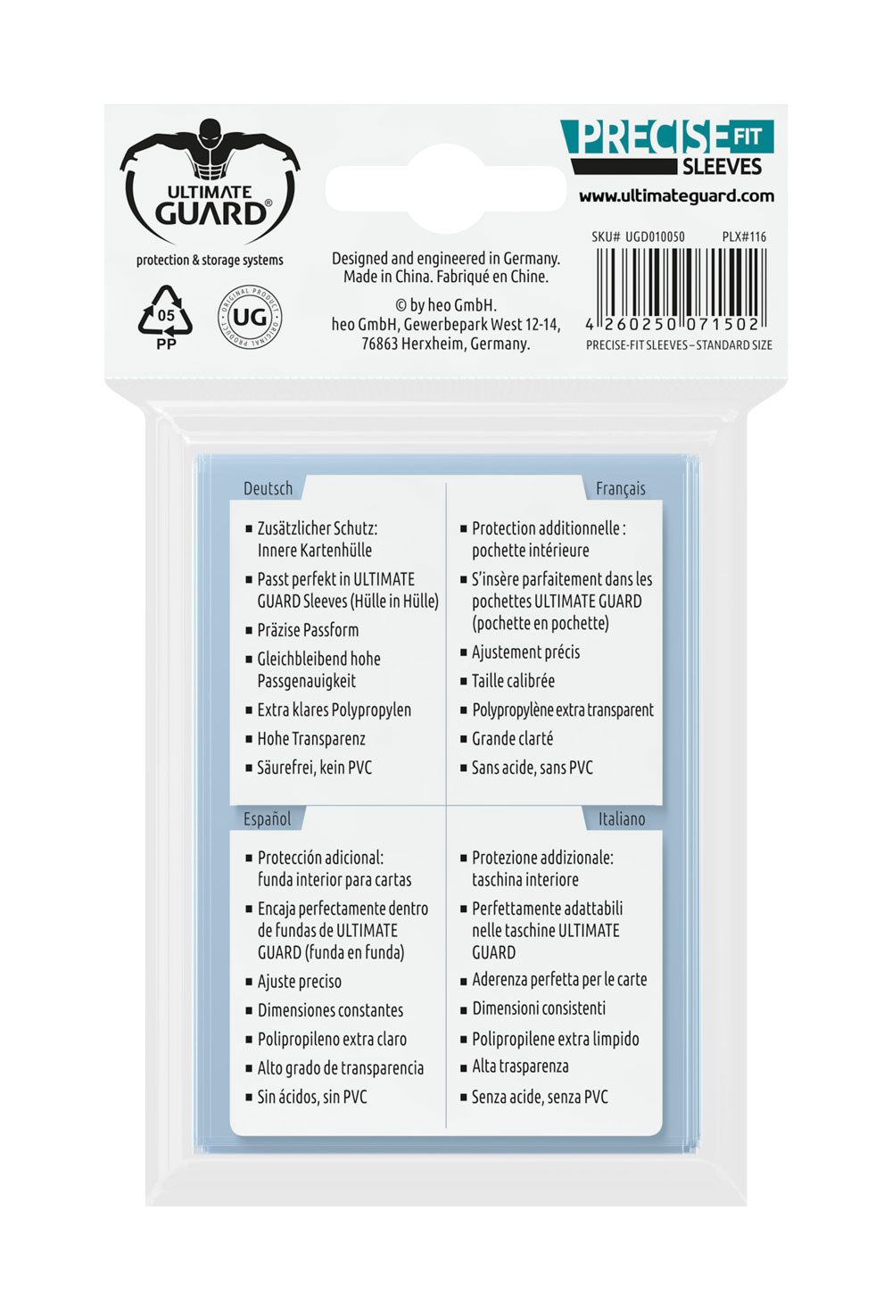 Precise-Fit Sleeves: Standardgröße Transparent (100)