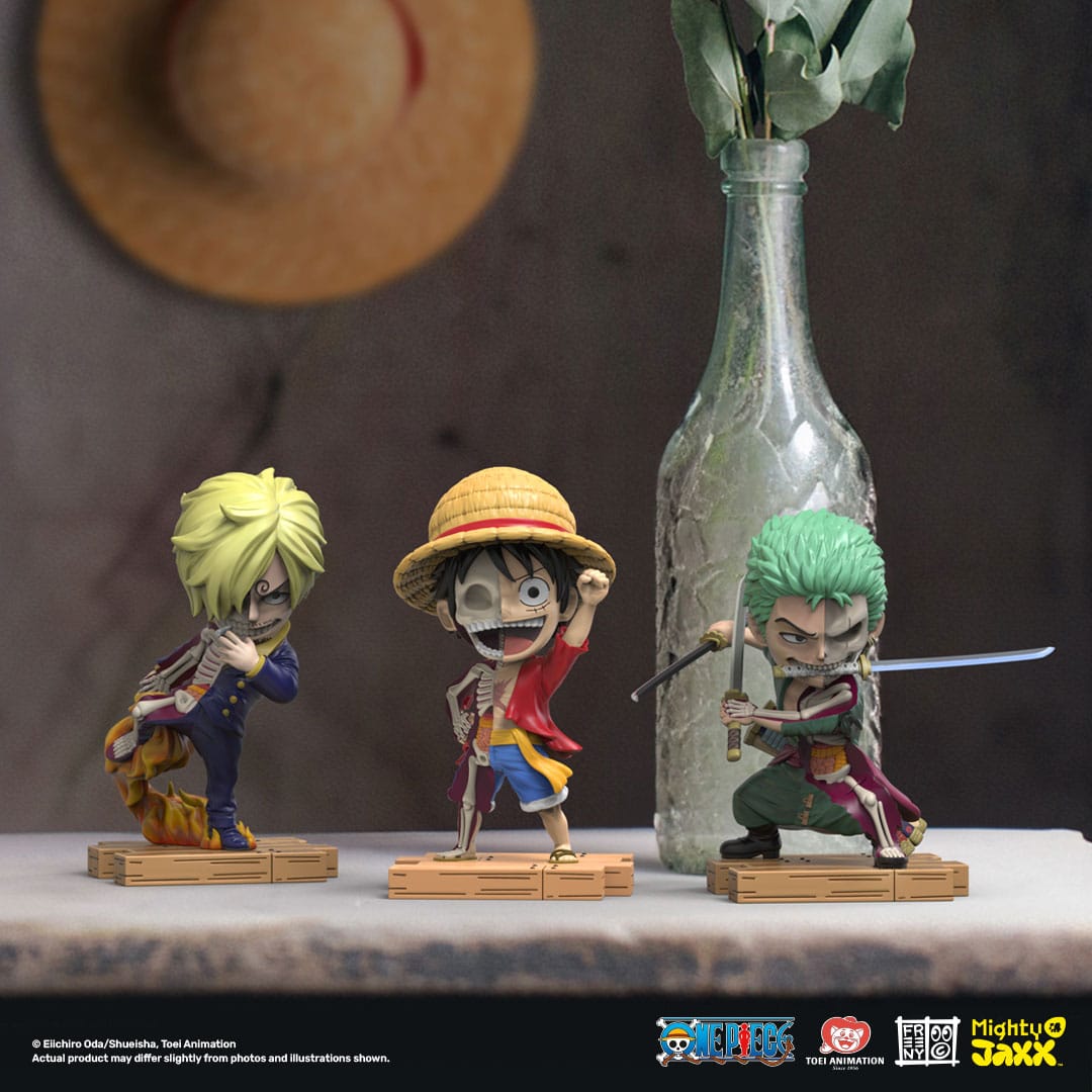 One Piece: Vinyl Figuren 3er-Set – Freeny's Hidden Dissectables – Luffy, Zoro & Sanji – 10 cm