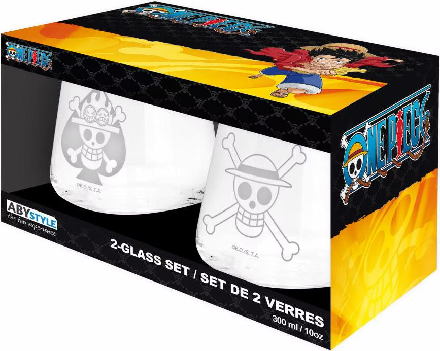 One Piece: Gläser-Set – Portgas D. Ace & Monkey D. Luffy