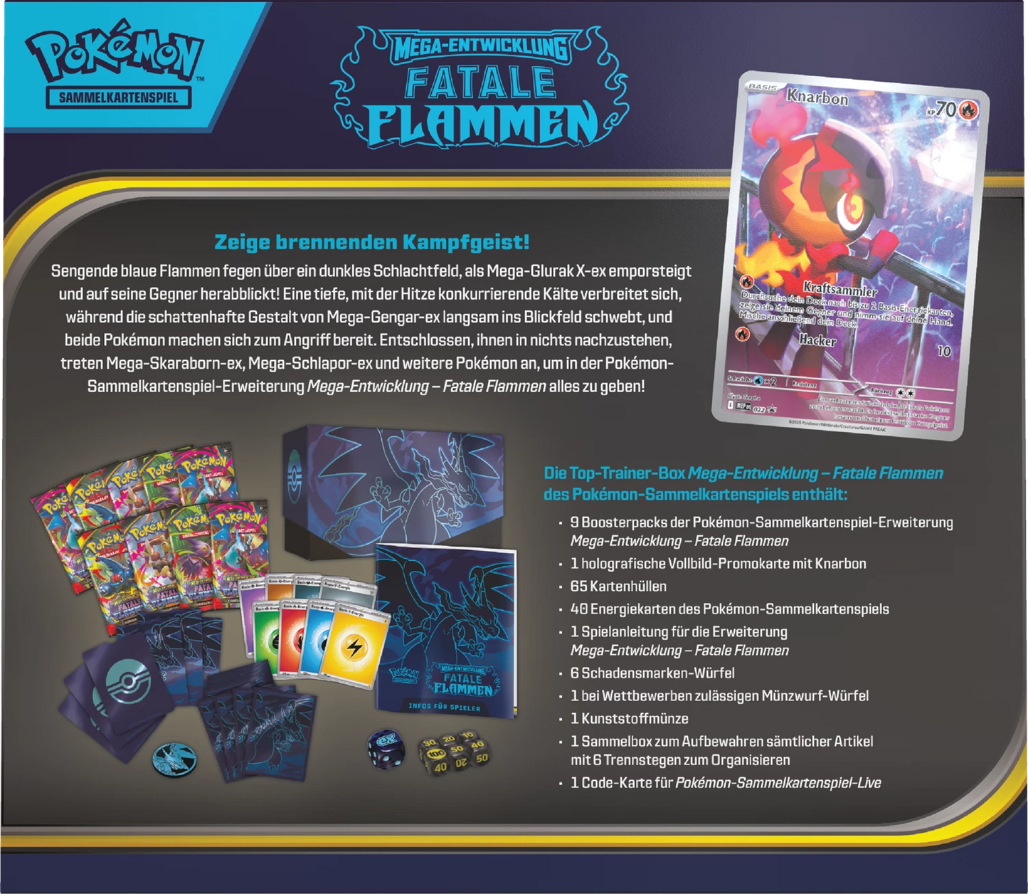 Pokémon: Fatale Flammen (ME02) – Top Trainer Box – DE