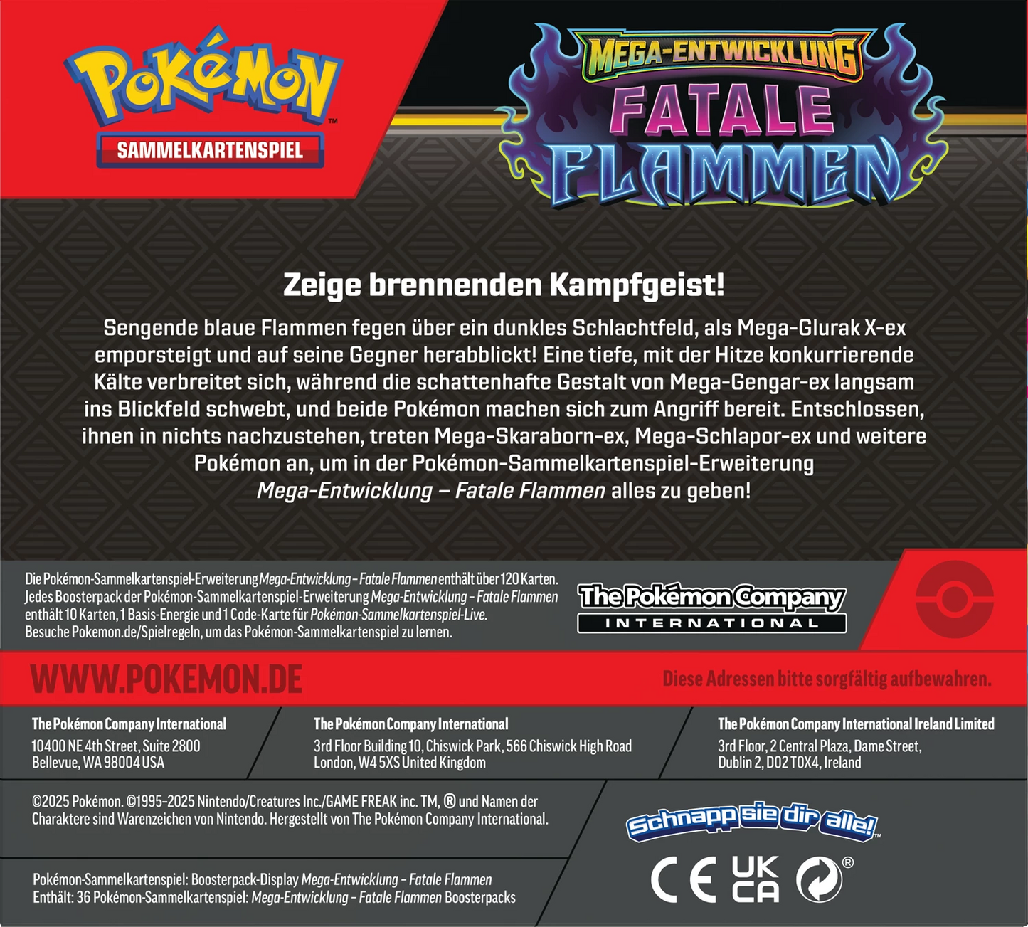 Pokémon: Fatale Flammen (ME02) – Display – DE
