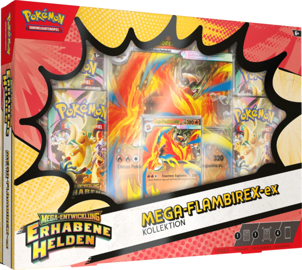 Pokémon: Erhabene Helden Mega Flambirex – Collection – Box – DE