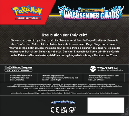 Pokémon: Wachsendes Chaos – ME04 – Booster Display – DE