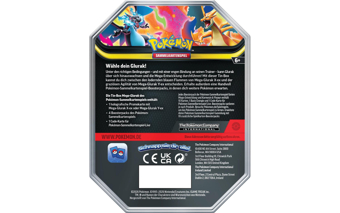 Pokémon: 2026 – Mega-Glurak X ex – Tin – DE
