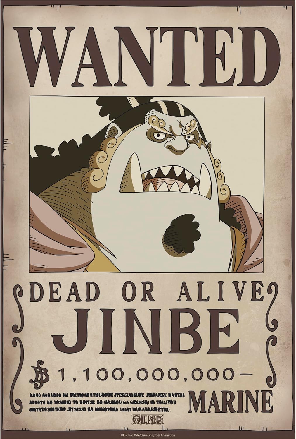 One Piece: Poster – Wanted Jinbe (Wano) – 52 × 38 cm