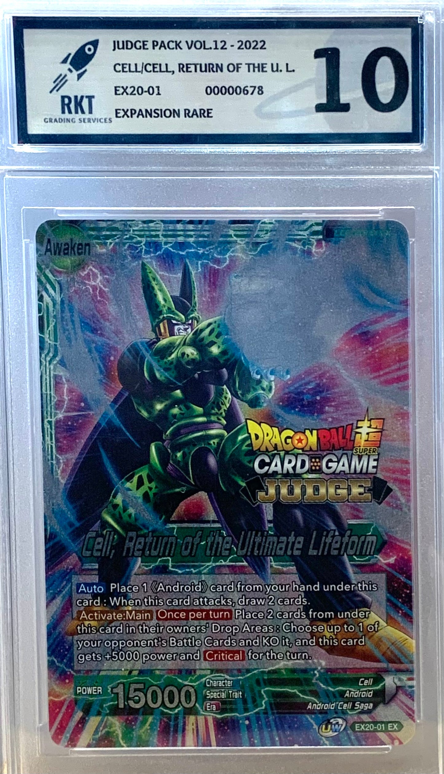 Graded Card: Cell/Cell, Return of the U.L. #EX20-01 Expansion Rare (2022) - RKT 10 - ENG