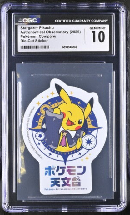 Graded Die-Cut Sticker: Stargazer Pikachu (2025) - CGC 10 - JPN