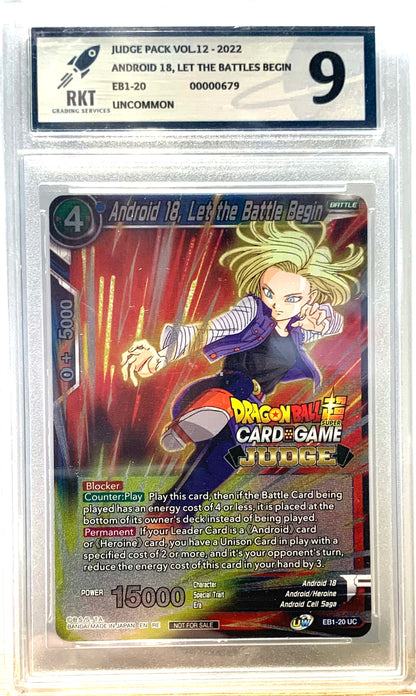 Graded Card: Android 18, Let the Battles begin #EB1-20 (2022) - RKT 9 - EN