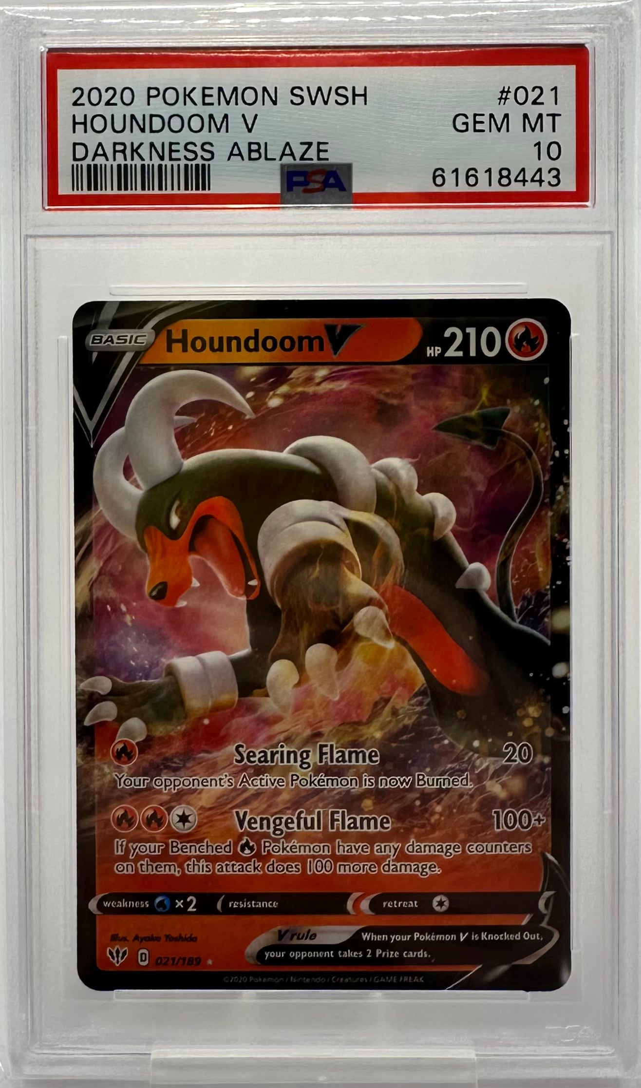 Graded Card: Houndoom V #021 (2020) - PSA 10 - EN
