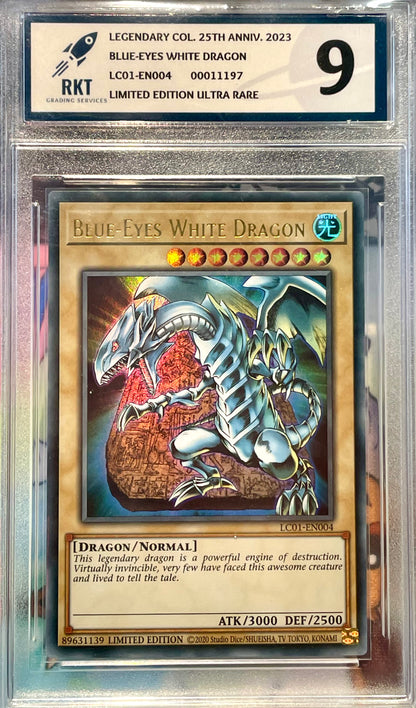 Graded Card: Blue-Eyes White Dragon #LC01-EN004 (ANNIV. 2023) - RKT 9 - ENG
