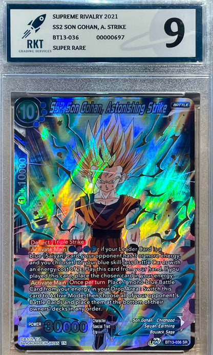Graded Card: Ss2 Son Gohan, A. Strike #BT13-036 Super Rare (2021) - RKT 9 - ENG