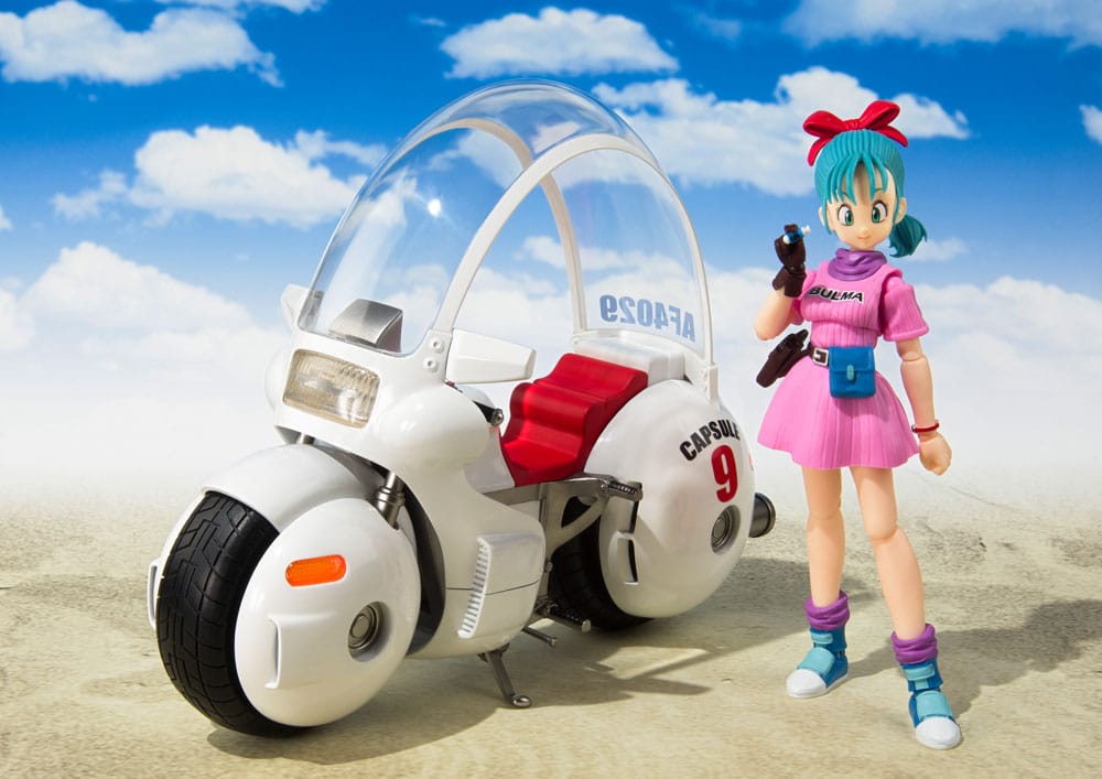 Dragon Ball: Bulma's Motorcycle Hoipoi Capsule No. 9 – S.H.Figuarts Fahrzeug mit Figur – 17 cm