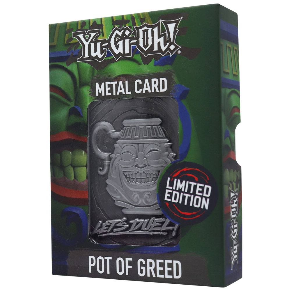 Yu-Gi-Oh!: Replik – Pot of Greed – Limited Edition – Metallkarte – 7,5 × 5 cm