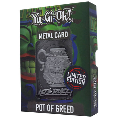 Yu-Gi-Oh!: Replik – Pot of Greed – Limited Edition – Metallkarte – 7,5 × 5 cm