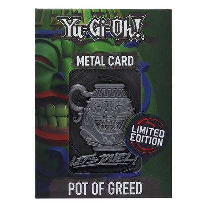 Yu-Gi-Oh!: Replik – Pot of Greed – Limited Edition – Metallkarte – 7,5 × 5 cm