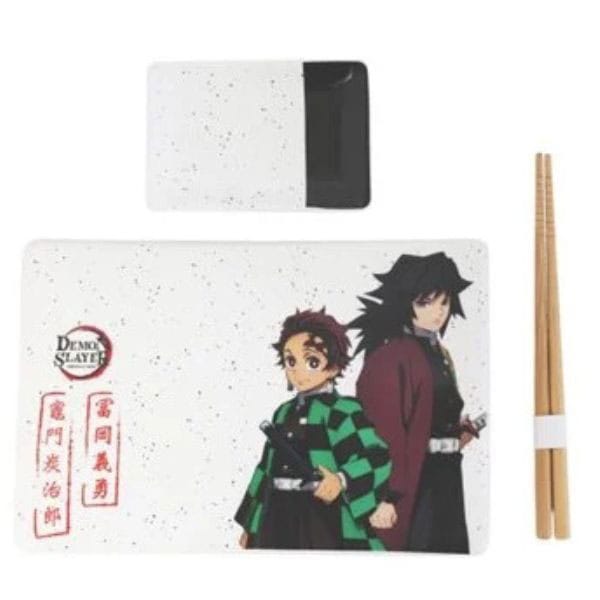 Demon Slayer: Sushi-Set – Tanjiro & Giyu – Keramik mit Essstäbchen