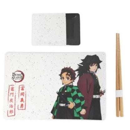 Demon Slayer: Sushi-Set – Tanjiro & Giyu – Keramik mit Essstäbchen