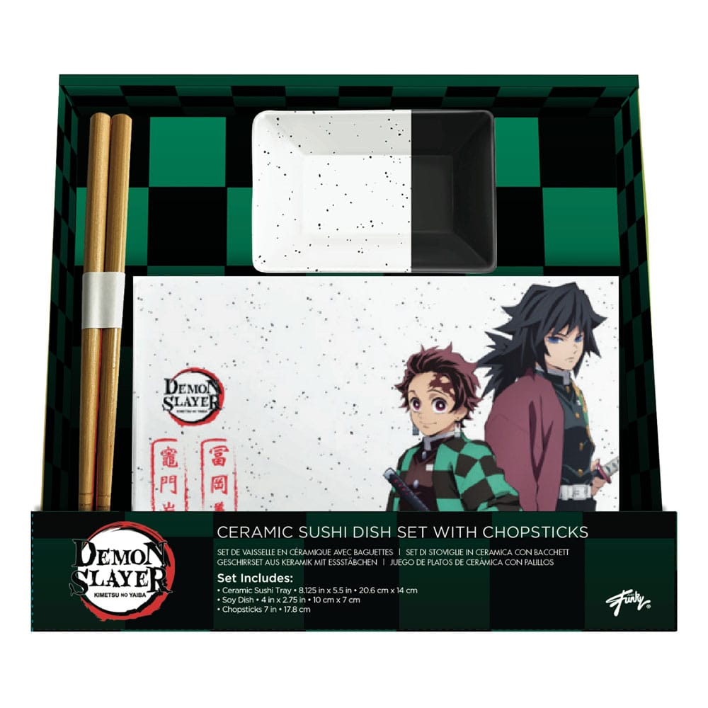 Demon Slayer: Sushi-Set – Tanjiro & Giyu – Keramik mit Essstäbchen