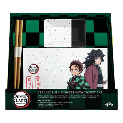 Demon Slayer: Sushi-Set – Tanjiro & Giyu – Keramik mit Essstäbchen