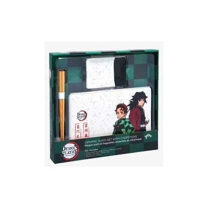 Demon Slayer: Sushi-Set – Tanjiro & Giyu – Keramik mit Essstäbchen