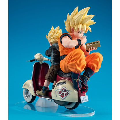 Figur: Dragon Ball Z – Son Goku & Son Gohan mit Motorrad – PVC Diorama – 16 cm – Statische Figur