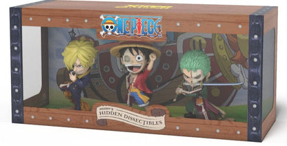 One Piece: Vinyl Figuren 3er-Set – Freeny's Hidden Dissectables – Luffy, Zoro & Sanji – 10 cm