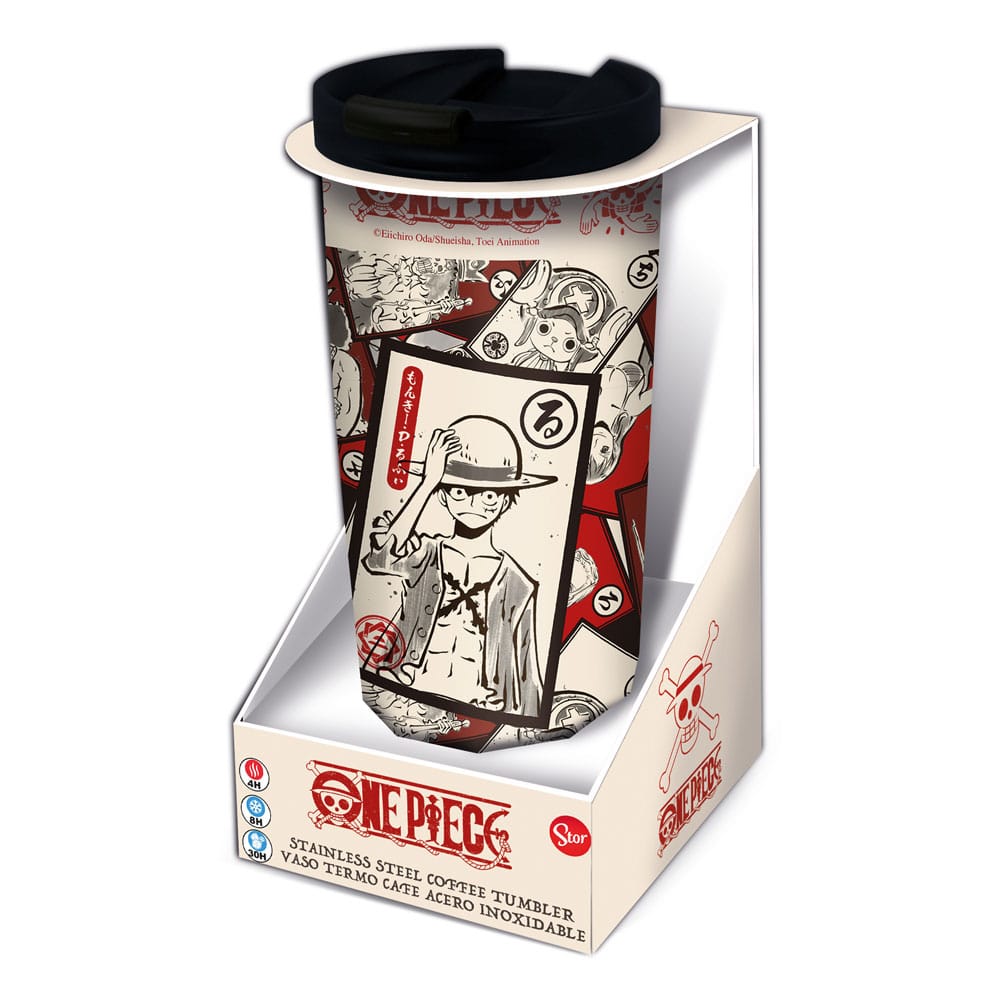 One Piece: Reisebecher – Cards-Motiv – Edelstahl – 355 ml