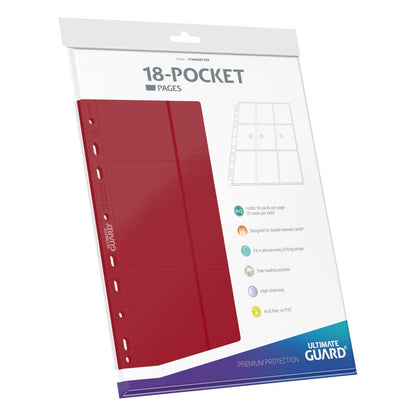 Ultimate Guard: 18-Pocket Pages - Side-Loading - Rot (10)
