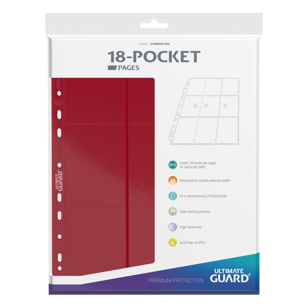 Ultimate Guard: 18-Pocket Pages - Side-Loading - Rot (10)