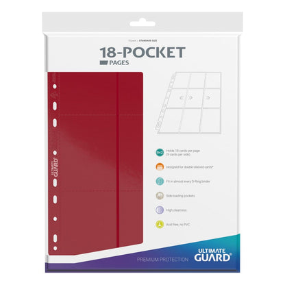 Ultimate Guard: 18-Pocket Pages - Side-Loading - Rot (10)
