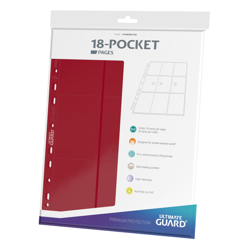 Ultimate Guard: 18-Pocket Pages - Side-Loading - Rot (10)