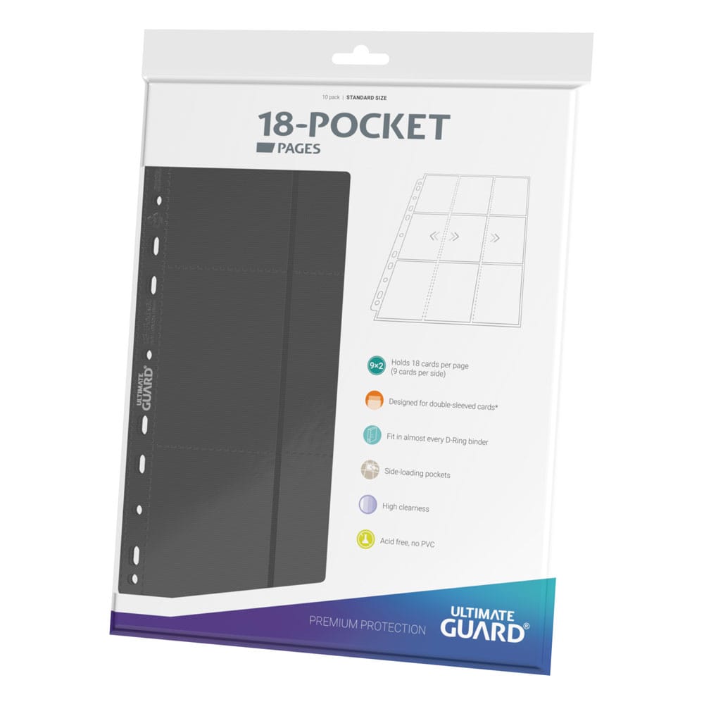 Ultimate Guard: 18-Pocket Pages – Side-Loading – Grau (10 Stück)