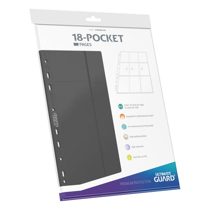 Ultimate Guard: 18-Pocket Pages – Side-Loading – Grau (10 Stück)
