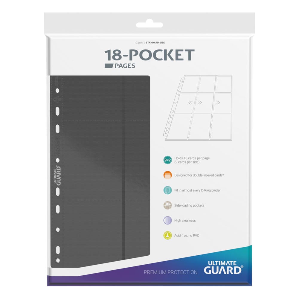 Ultimate Guard: 18-Pocket Pages – Side-Loading – Grau (10 Stück)