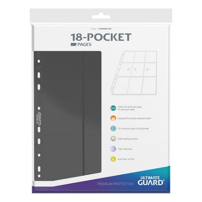 Ultimate Guard: 18-Pocket Pages – Side-Loading – Grau (10 Stück)
