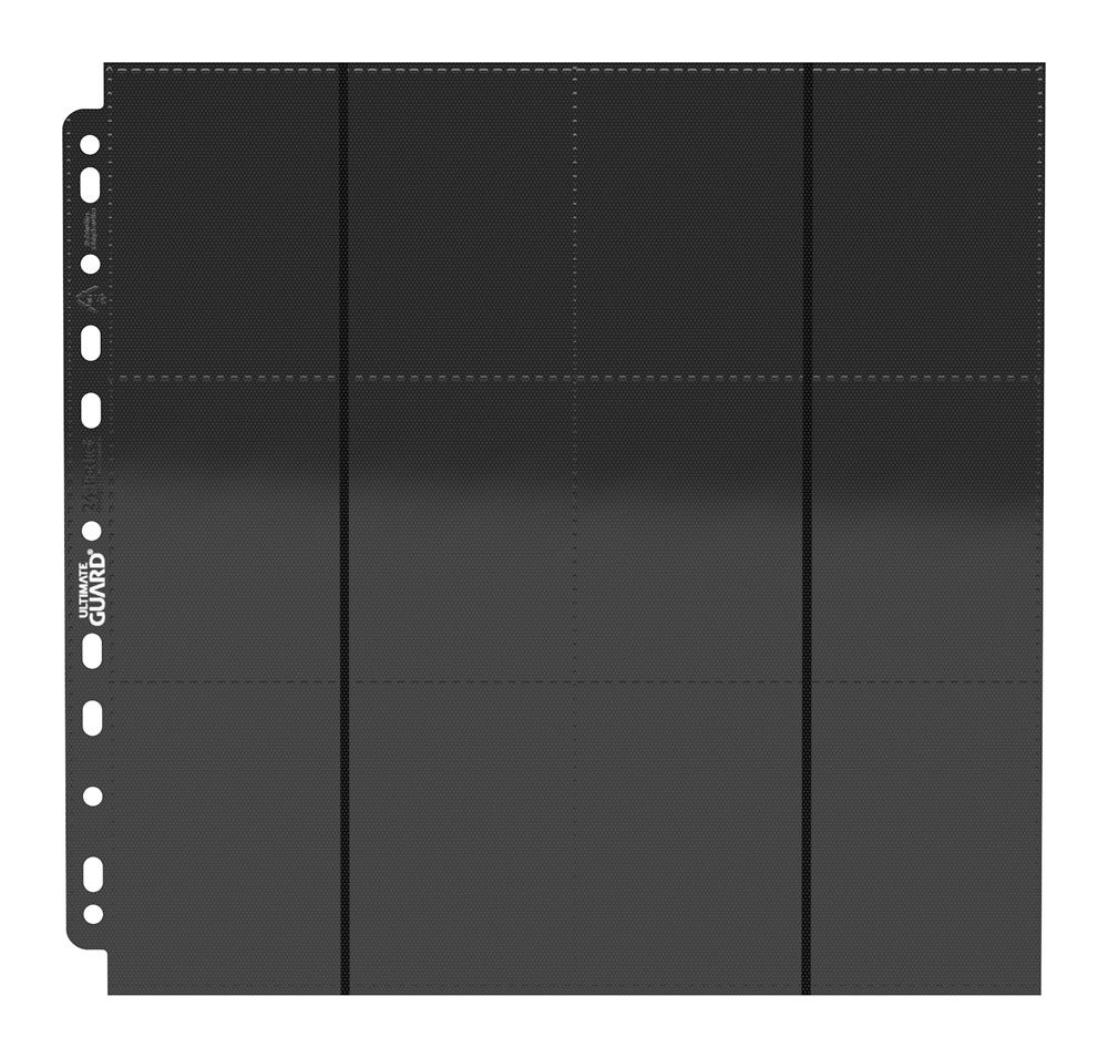 Ultimate Guard: QuadRow Pages – 24-Pocket Side-Loading – Schwarz – (10 Stück)
