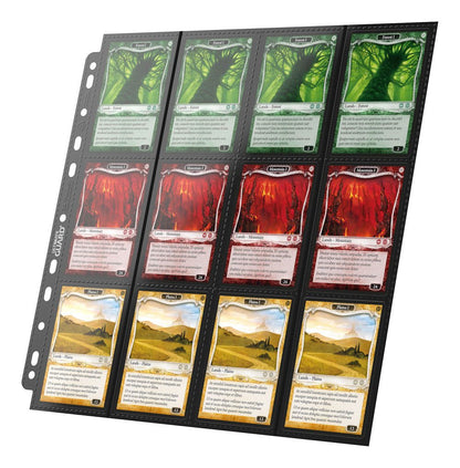 Ultimate Guard: QuadRow Pages – 24-Pocket Side-Loading – Schwarz – (10 Stück)